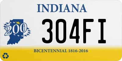 IN license plate 304FI