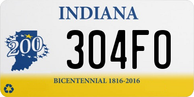 IN license plate 304FO