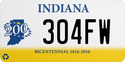 IN license plate 304FW