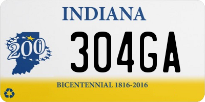 IN license plate 304GA