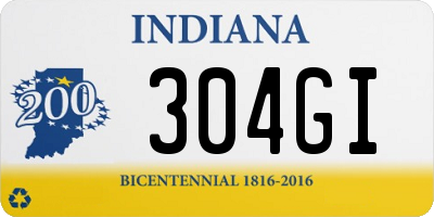 IN license plate 304GI