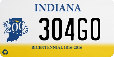 IN license plate 304GO