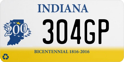 IN license plate 304GP