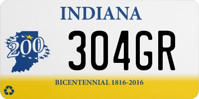 IN license plate 304GR