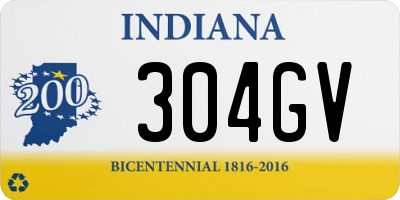 IN license plate 304GV