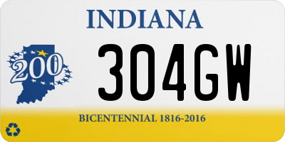 IN license plate 304GW