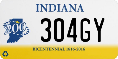 IN license plate 304GY