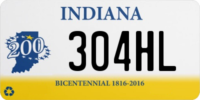 IN license plate 304HL