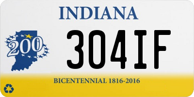 IN license plate 304IF
