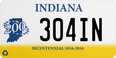 IN license plate 304IN