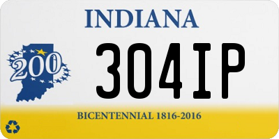 IN license plate 304IP