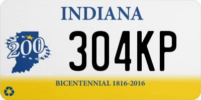 IN license plate 304KP
