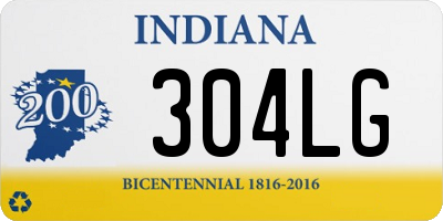 IN license plate 304LG