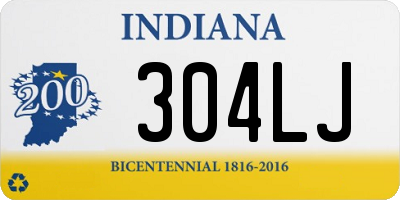 IN license plate 304LJ