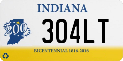 IN license plate 304LT