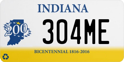 IN license plate 304ME