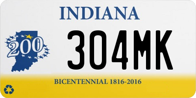 IN license plate 304MK