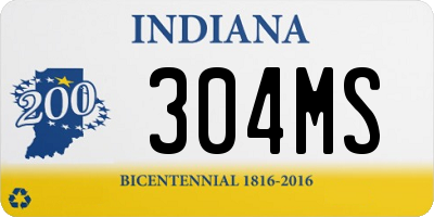 IN license plate 304MS