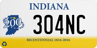 IN license plate 304NC