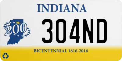 IN license plate 304ND