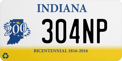 IN license plate 304NP