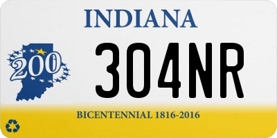 IN license plate 304NR