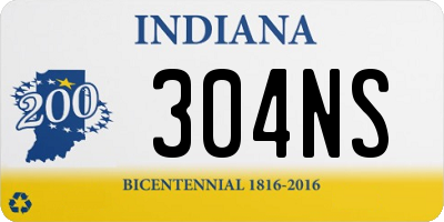 IN license plate 304NS