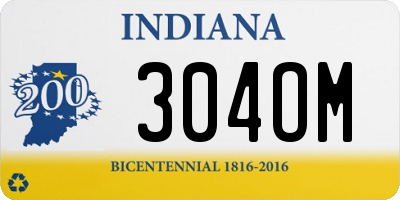 IN license plate 304OM