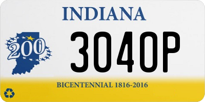 IN license plate 304OP