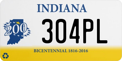 IN license plate 304PL