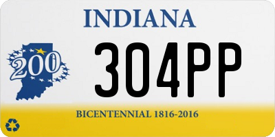 IN license plate 304PP