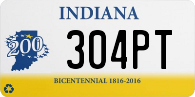 IN license plate 304PT