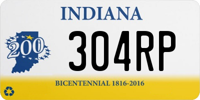 IN license plate 304RP