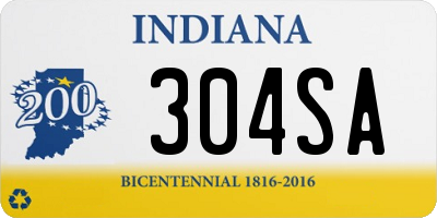 IN license plate 304SA