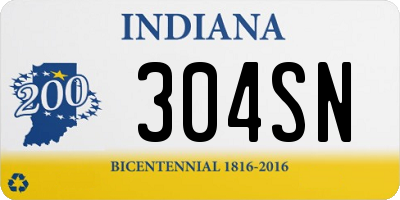 IN license plate 304SN