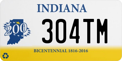 IN license plate 304TM