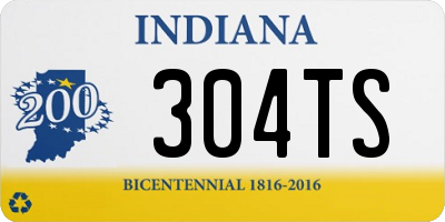 IN license plate 304TS