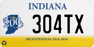 IN license plate 304TX