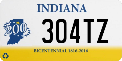 IN license plate 304TZ