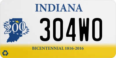 IN license plate 304WO