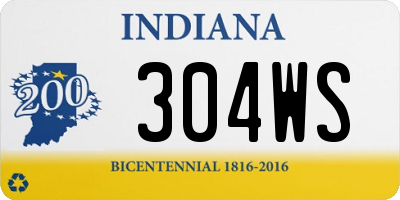 IN license plate 304WS