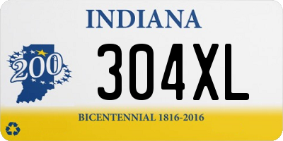 IN license plate 304XL