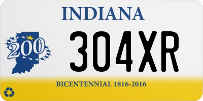 IN license plate 304XR