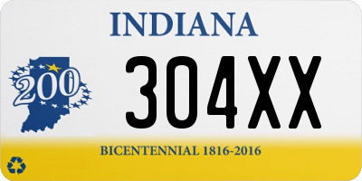 IN license plate 304XX