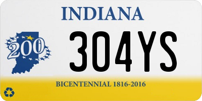 IN license plate 304YS