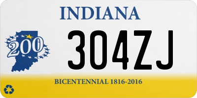 IN license plate 304ZJ