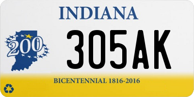 IN license plate 305AK