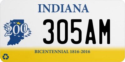 IN license plate 305AM