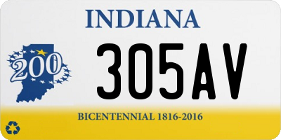 IN license plate 305AV