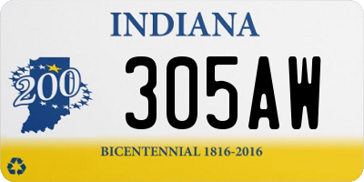 IN license plate 305AW